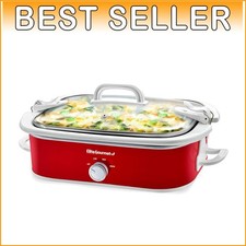 3.5Qt Slow Cooker with Removable Stoneware Pan - Easy Transport & Clean-Up