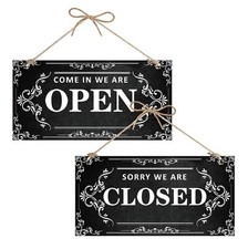 Panneau Ouvert Fermé Business Panneau Double Étanche Plaque à Suspendre Bois ...