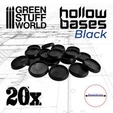 Socles en plastique noir avec CREUX - Rond 25mm - Wargames Figurines Socles AOS