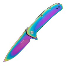 Couteau Pliant A/O Kershaw Outcome Lame Acier 8Cr13MoV Manche Rainbow KS2044RBW