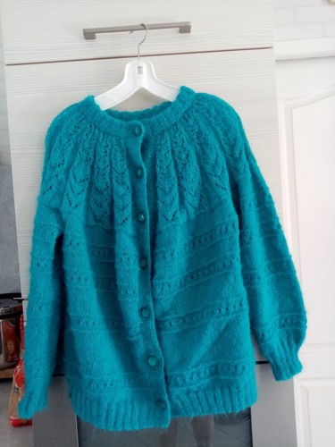 Gilet mohair point - point, fantaisie