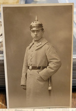 WW1 German Soldier Eisenbahn Regt. 1 - Breslau - Original Photo RPPC Pickelhaube