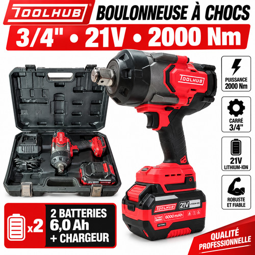 Boulonneuse chocs 21v - boulonneuse, 3/4"