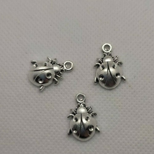 Breloques coccinelle argent - 4,