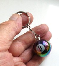 Porte clé Boule Bille de Billard Américain 8 Chance Porte Bonheur.
