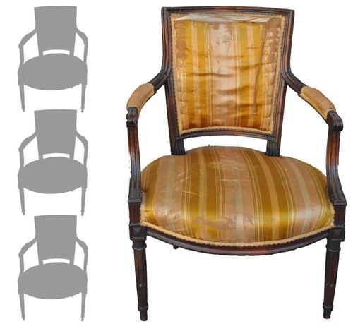 Fauteuils époque xviiième - fauteuils, d'époque