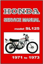 HONDA Workshop Manual SL125 1971 1972 & 1973 Maintenance Service & Repair