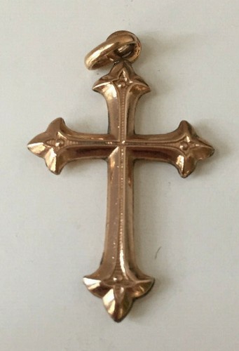 Ancienne croix plaqué - croix, or