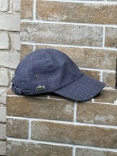 Vintage Lacoste Checked Gray Blue Cap Size 1