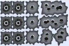 PLANCHE A4 TUNING 13 STICKER  IMPACTS DE BALLES DIM. 26,5 X 17,5 CMS