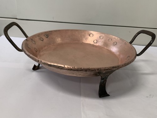 Ancien plat rond - en, cuivre