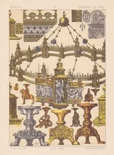 Lustre Chandelier Lithographie De 1883 Sacré Romain Empire