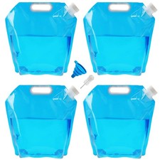 4 pièces Sac à Eau de Camping, 10L bidon Pliable Sac à Eau avec Robinet et Br...