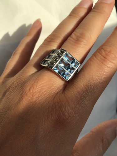 Grosse bague argent 925 topaze - grosse,