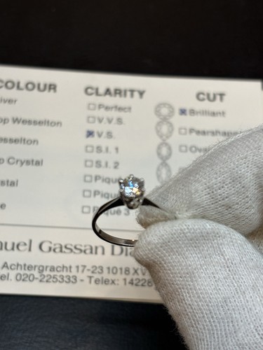 Bague solitaire blanc - bague, or