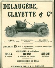 Vintage Delaugère Clayette & Cie 1909 Magazine Issue Automobile Advertising