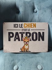 Plaque métal humour chien