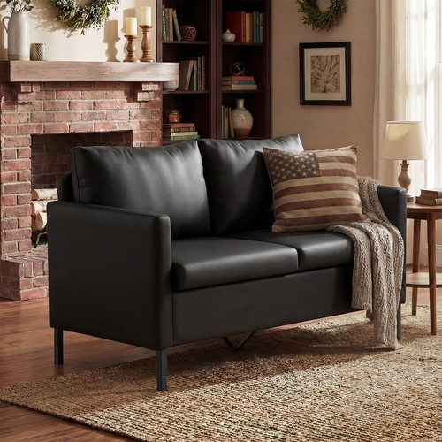 Faux leather black modern - leather, love
