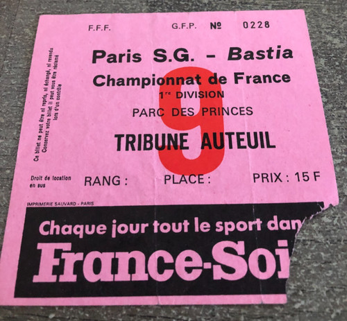 Rare ticket billet - psg, /