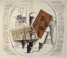 Georges BRAQUE Lithograph "Verre et Bouteille (FOURRURES)"