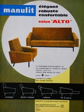 1963 PRESS AD MANULIT Sofa Bed Living Alto Elegant Heavy Duty Comfortable