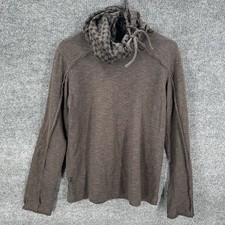 Psylo Kafiya Hooded Sweater Mens 2 Medium Brown Alternative Cotton Blend Grunge