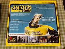 Gibbon Slackline Set Classic Yellow with Ratchet Pad 49' Length x 2" Width 