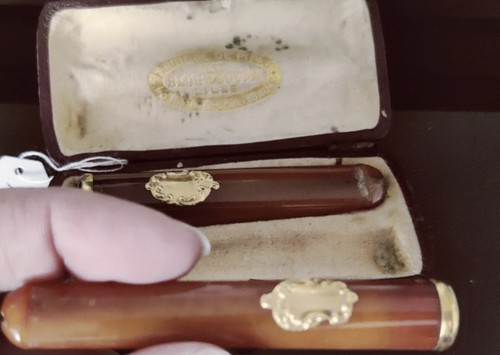 Fume cigare double - ancien, or