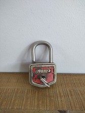Antique ABUS N° 105 Padlock with a Key - Made In Germany - Red - Vintage 