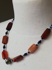 Antique African Carnelian Pearl Necklace