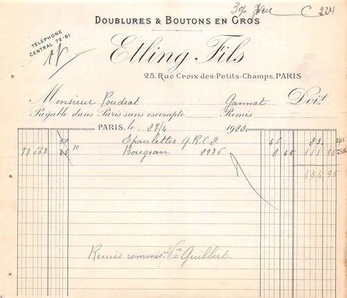 1921 boutons gros etling - 1921, en