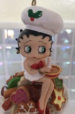Betty Boop Baking • Sitting On Top Of Christmas Cookies Baker • Hanging Ornament