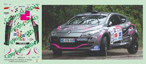Decals renault megane - 1/43,