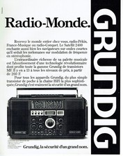  publicité Advertising 0622 1979   Grundig  radio- monde   satellit 2400