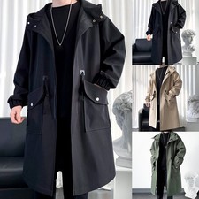Manteau long trench homme style coréen hiver parka veste pour tenue décontract