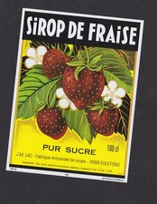 Antique Label France BN132240 Strawberry Syrup 