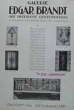 ADVERTISEMENT EDGAR BRANDT WROUGHT IRON BALCONY DOOR LAMP 1927 FRENCH AD ART DECO