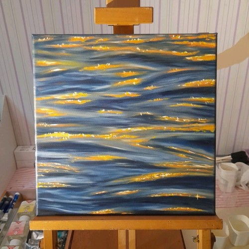Peinture huile de vagues - peinture,