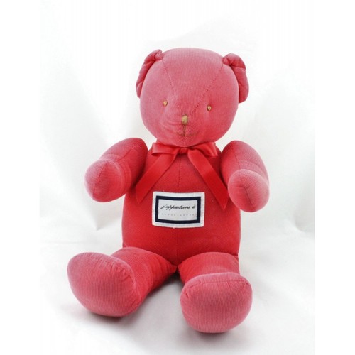 Doudou ours rouge trousselier - ours,