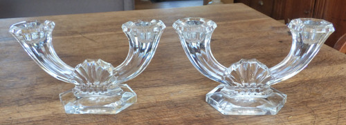 Paire bougeoirs cristal - paire,
