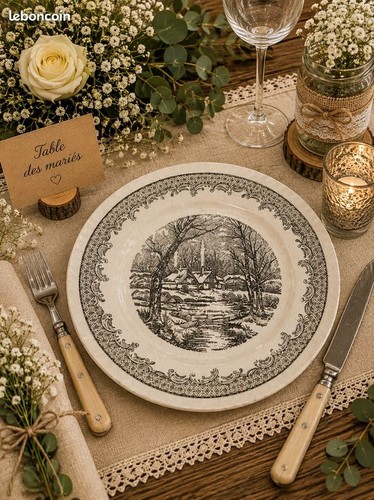 Assiette ancienne décor