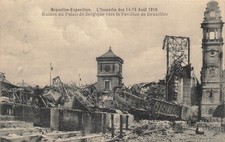 Belgique Bruxelles exposition l'incendie de août 1910  28065