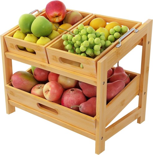 Tier bamboo fruit basket - fruit, for