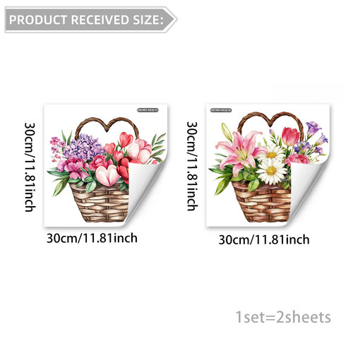 Stickers fenêtre coeur - stickers, floral