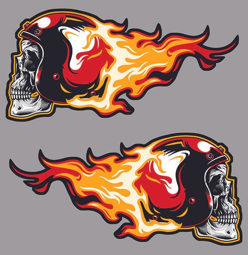 Tete mort flammes - x,