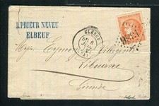 Superbe & Rare lettre d'Elbeuf pour Libourne ( 1871 ) avec un n° 48 - Signé