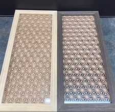 Panneau Art Style Kumiko Japonais Bois Feuille De Chanvre Décoration Murale...