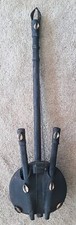 African Carved Wood And Cowry Shell Stringed Kora Instrument