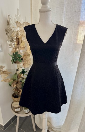 Robe noir motifs jacquard - robe, À