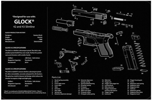 Tapis nettoyage glock 43 - nettoyage, 42-43